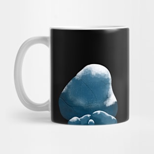 Snowy Blue Rocks covered in snow cracked stones Mug